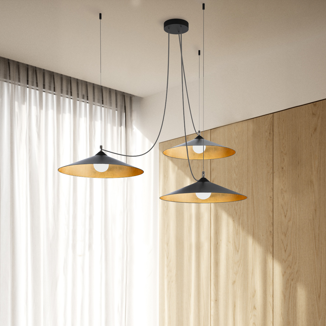 COLOMBO SUSPENSION WITH 3 LIGHT DIFFUSERS